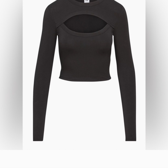 Tna TnaChill Costa Long Sleeve Top with Cut-Out Black Size Medium - Picture 5 of 5